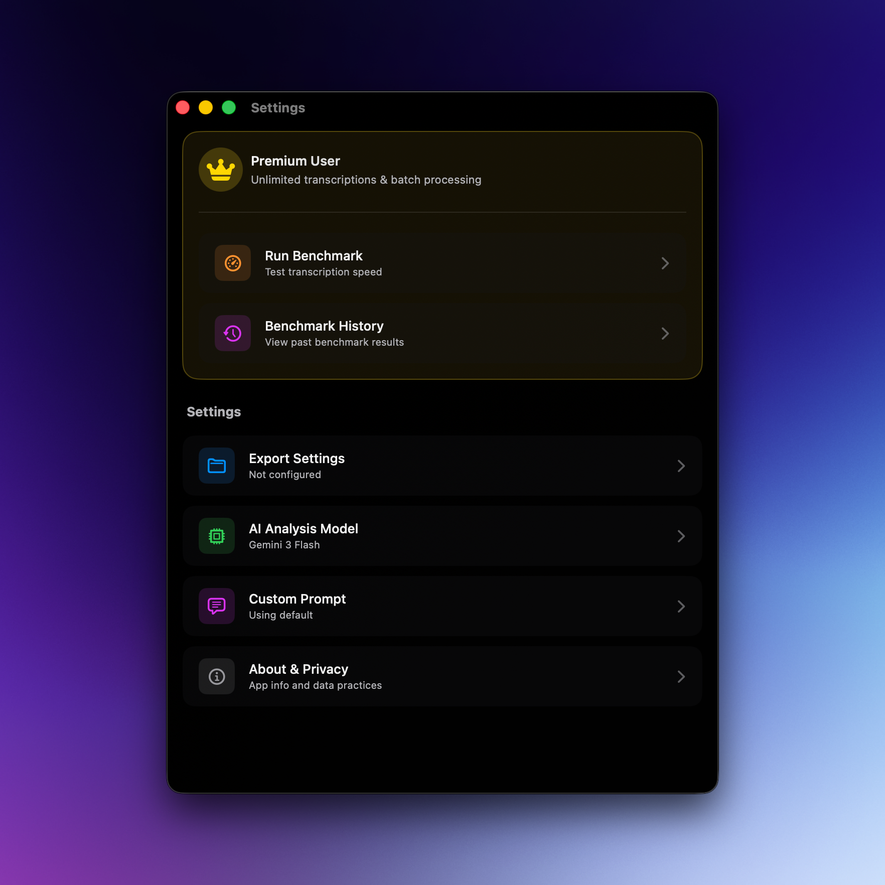 Quick Subtitles 1.6 (benchmark history, more stats, and more)
