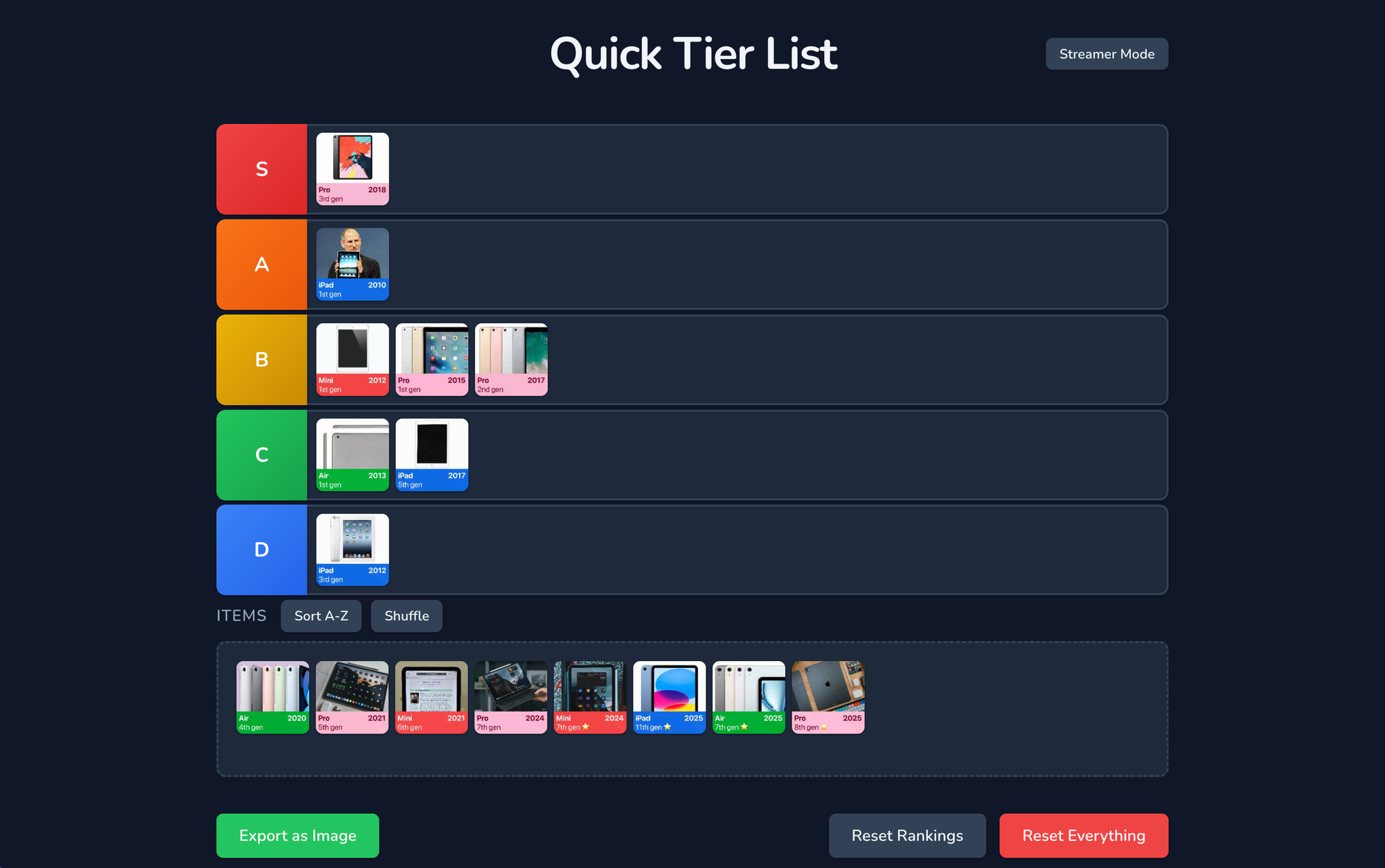 Micro app 7: Quick Tier List