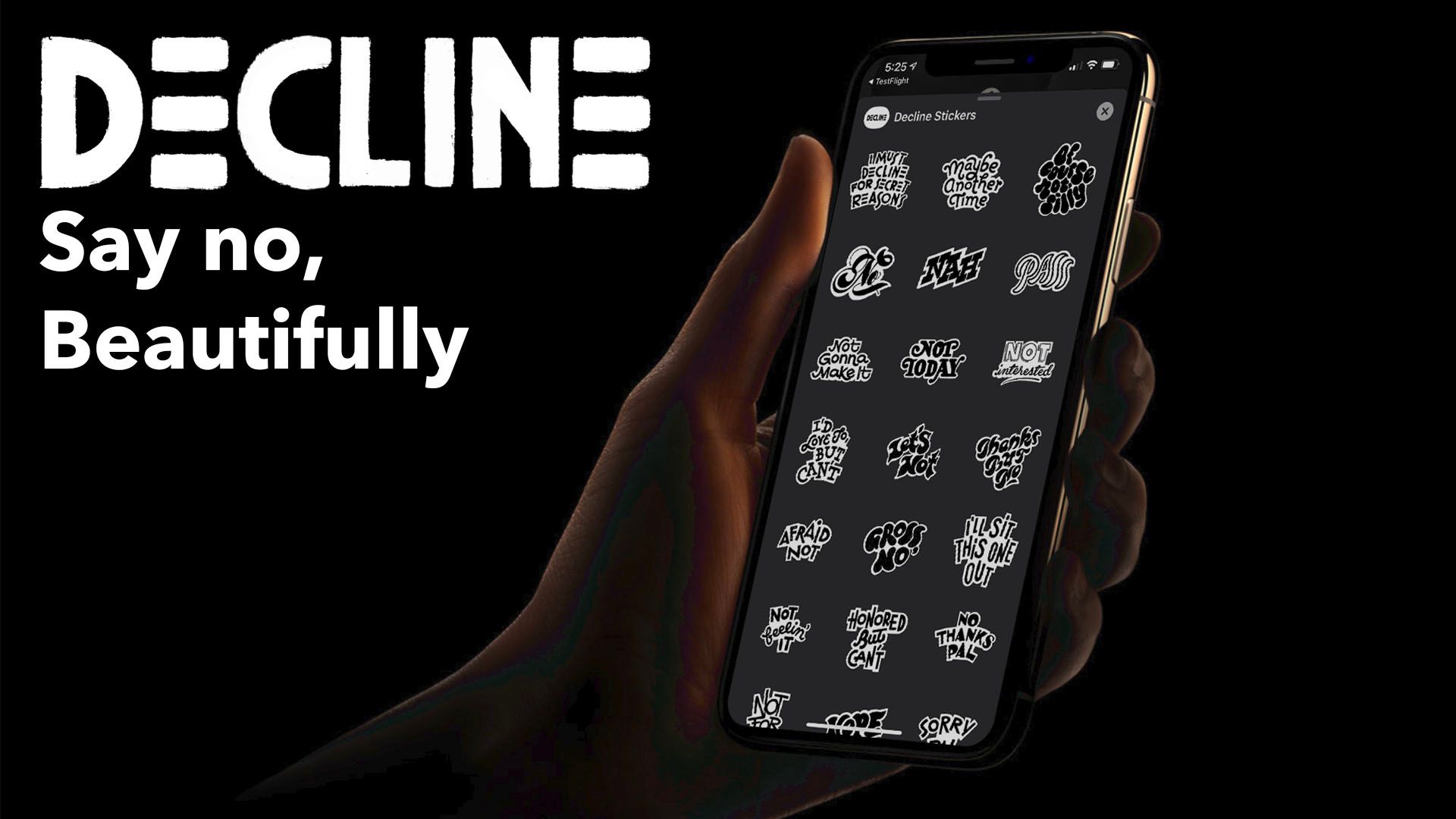 Decline: A Sticker Pack for Saying No, Beautifully