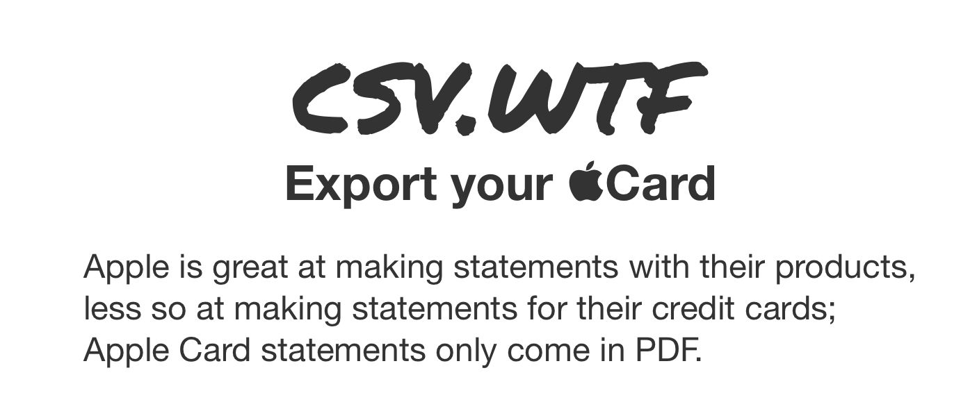 Turn Your Apple Card Statements Into CSVs