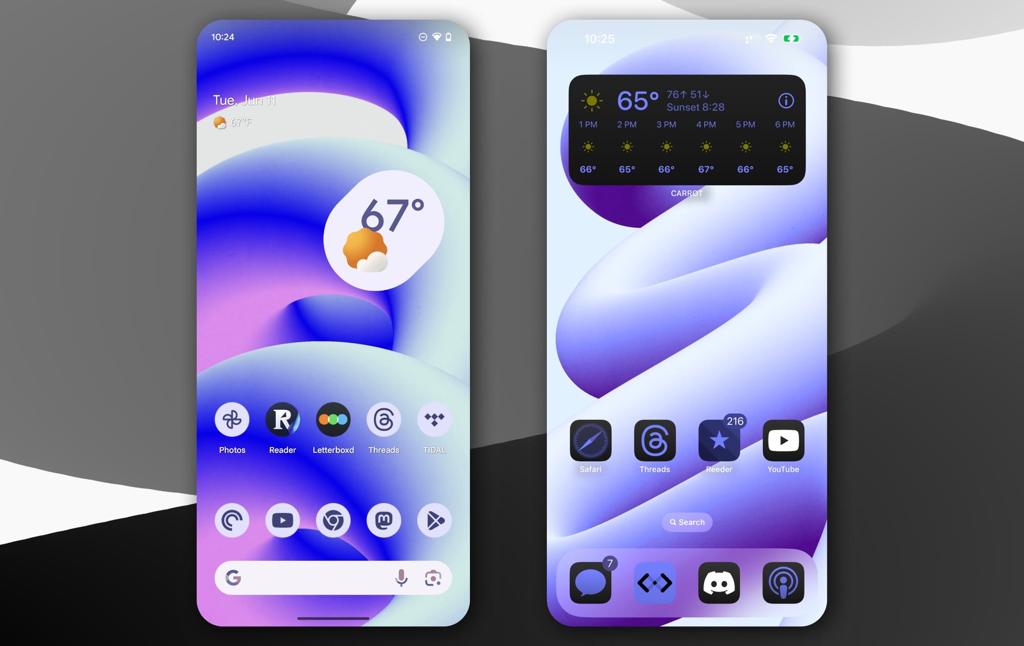 The compromise of how Android and iOS 18 do themed icons