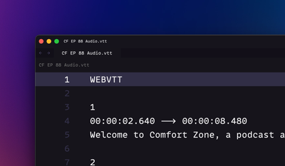 ChapterPod and Quick Subtitles now support WebVTT (.vtt)